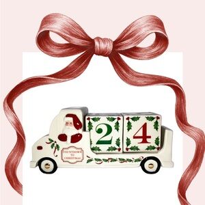 Lenox Christmas Countdown Blocks Santa’s Countdown Truck Ivory Porcelain Holly